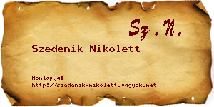 Szedenik Nikolett névjegykártya